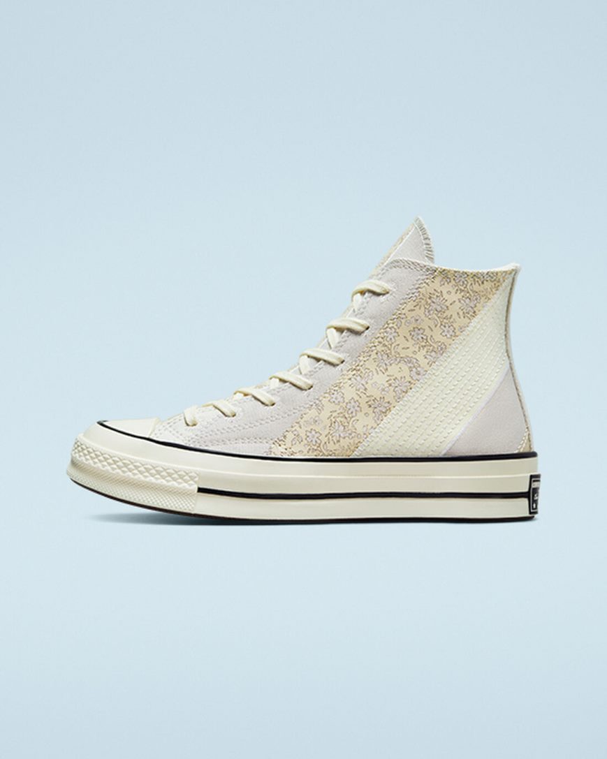 Women's Converse Chuck 70 Embroidered Floral High Top Shoes Beige / Black | AU 8936CL